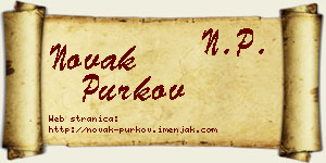 Novak Purkov vizit kartica